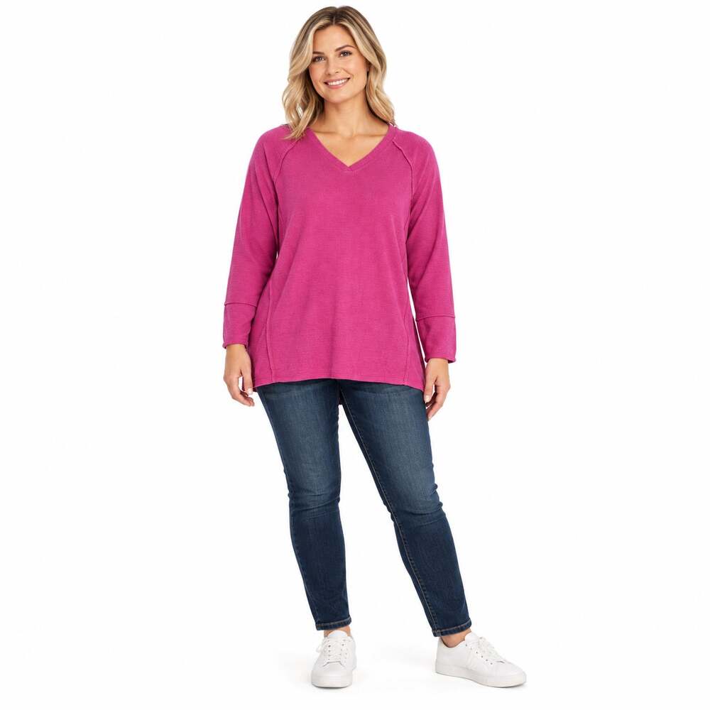 Wildfox Haley Brushed Top Sweater Womens Plus XXL Pink Pullover Soft Cozycore